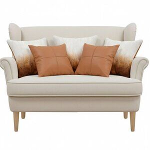 SOGA 5PC Luxury Gradient Faux Fur & Modern Terracotta Textured Pillow Cover Set